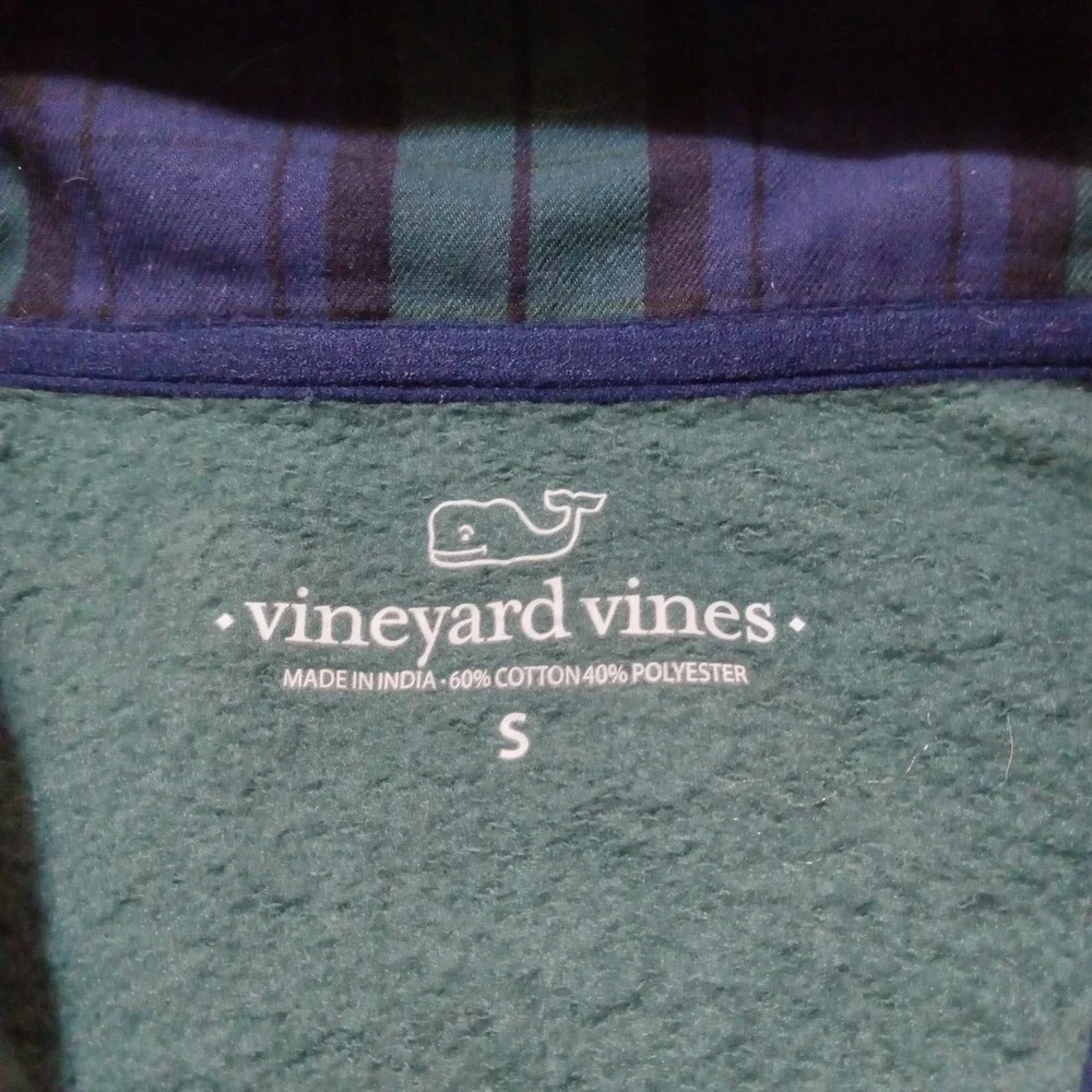 Vineyard Vines 1/4 Snap Long Sleeve Pullover Mock Neck Men's Small Green